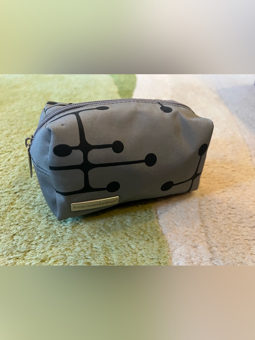 Eames American Airlines Gray Cosmetic Travel Pouch